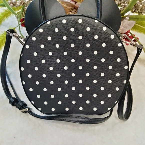 Kate Spade X Disney Polka Dot Minnie Mouse Crossbody Bag Red Black White - Picture 3 of 6